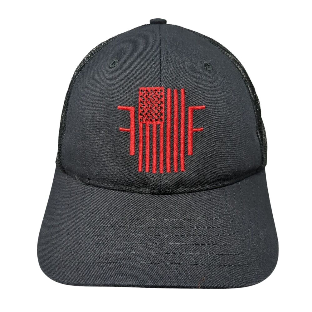 USA Flag Snapback Trucker Hat Black OS Adjustable Embroidered Mesh Classic Caps